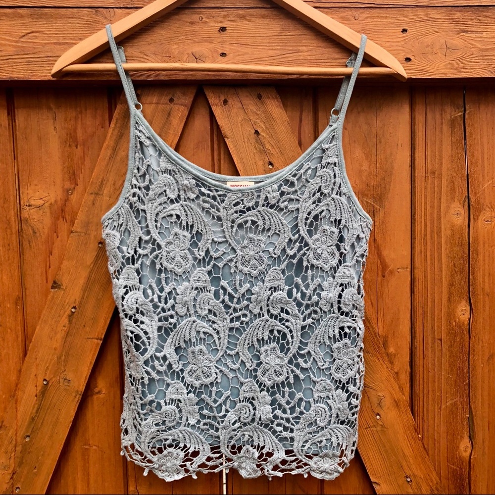 Pale Blue Crochet Tank